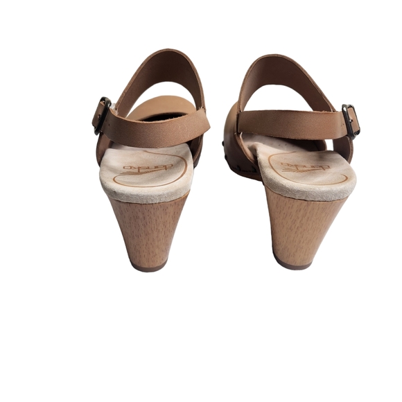 New Dansko Thea women's nuetral Veg leather wooden cutout heel clogs sandals 5.5 - Picture 7 of 11